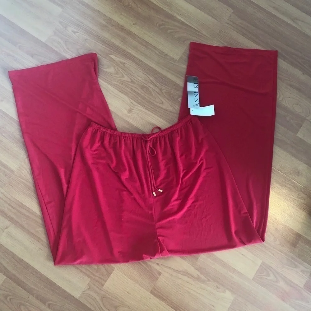 NWT Anne Klein Red Beach Coverup pants